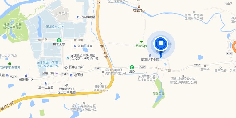 公司位置地图：深圳市坪山区石井街道金田路352号